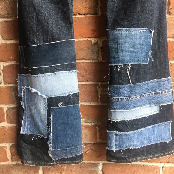 unique bootcut jeans with added patches - Picture 8 of 8